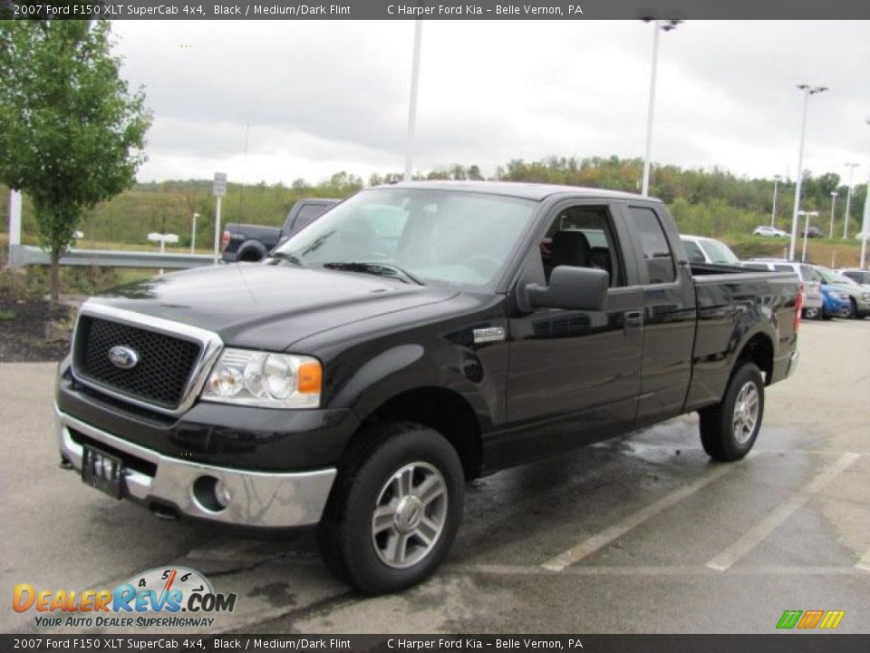 2007 Ford F150 XLT SuperCab 4x4 Black / Medium/Dark Flint Photo #5