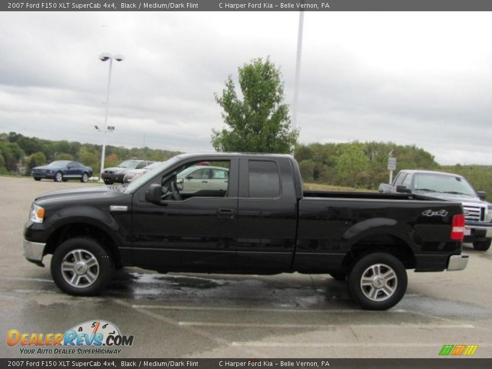 2007 Ford F150 XLT SuperCab 4x4 Black / Medium/Dark Flint Photo #6