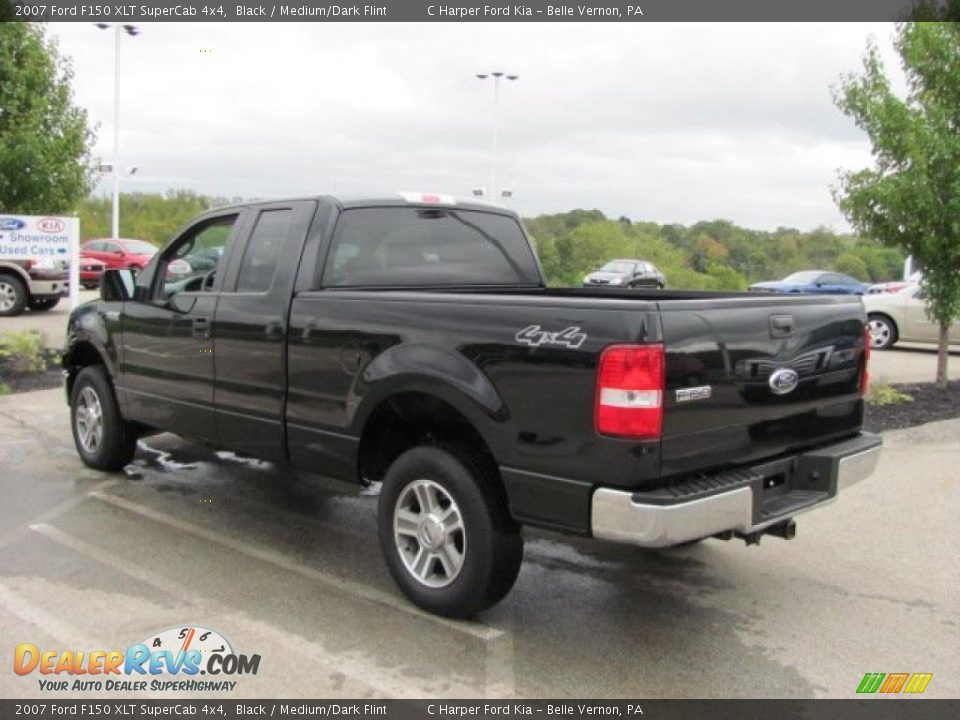 2007 Ford F150 XLT SuperCab 4x4 Black / Medium/Dark Flint Photo #7