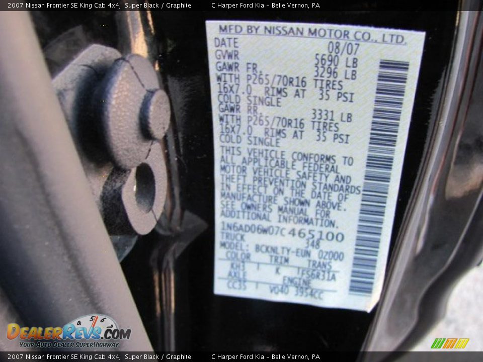 2007 Nissan Frontier SE King Cab 4x4 Super Black / Graphite Photo #24