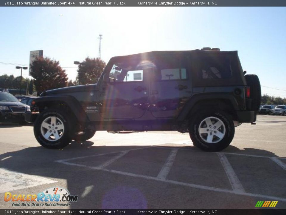 2011 Jeep Wrangler Unlimited Sport 4x4 Natural Green Pearl / Black Photo #6