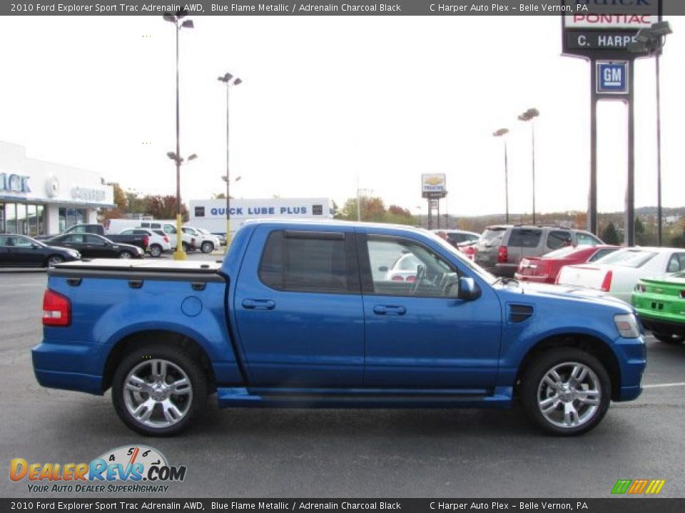 2010 Ford Explorer Sport Trac Adrenalin AWD Blue Flame Metallic / Adrenalin Charcoal Black Photo #2