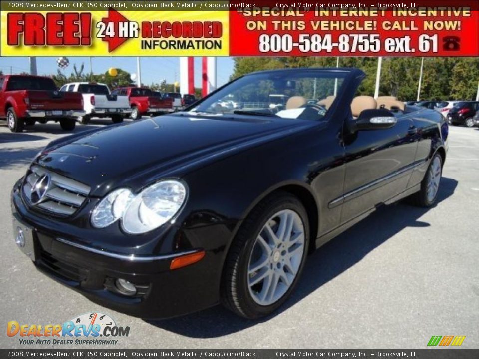 2008 Mercedes-Benz CLK 350 Cabriolet Obsidian Black Metallic / Cappuccino/Black Photo #1