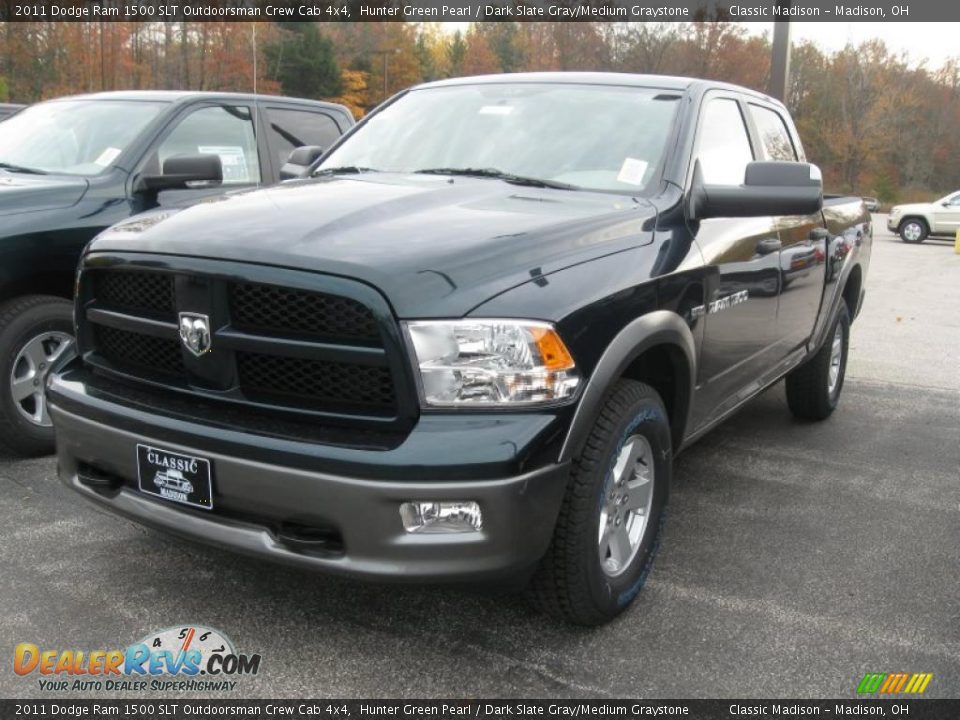 2011 Dodge Ram 1500 SLT Outdoorsman Crew Cab 4x4 Hunter Green Pearl / Dark Slate Gray/Medium Graystone Photo #1