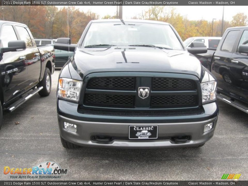 2011 Dodge Ram 1500 SLT Outdoorsman Crew Cab 4x4 Hunter Green Pearl / Dark Slate Gray/Medium Graystone Photo #2