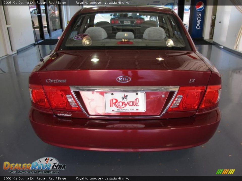 2005 Kia Optima LX Radiant Red / Beige Photo #3