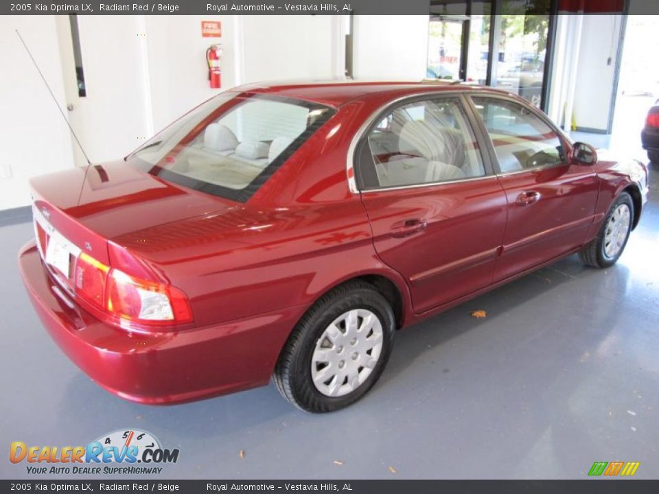 2005 Kia Optima LX Radiant Red / Beige Photo #4