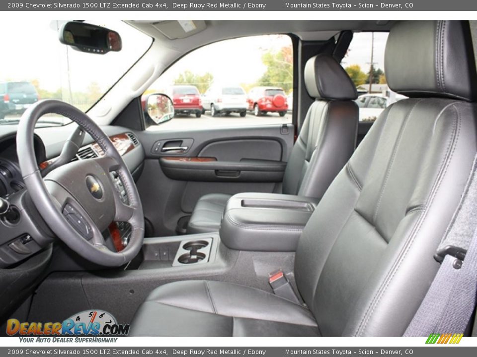 Ebony Interior - 2009 Chevrolet Silverado 1500 LTZ Extended Cab 4x4 Photo #9