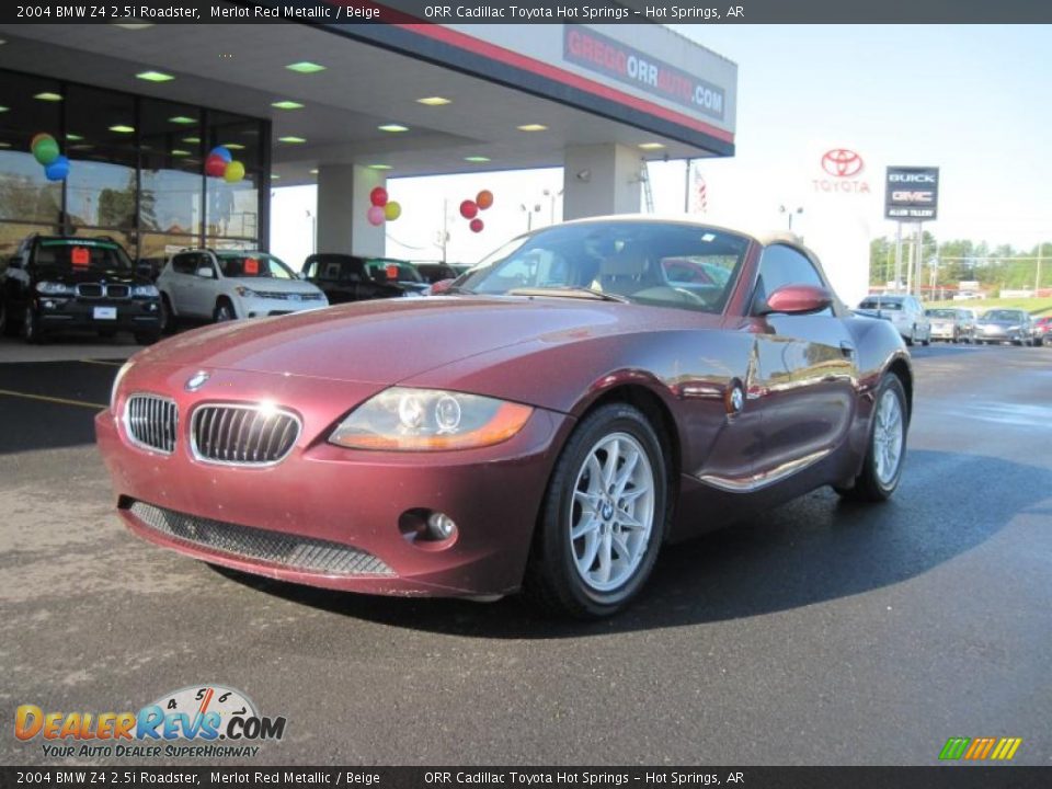 2004 BMW Z4 2.5i Roadster Merlot Red Metallic / Beige Photo #1