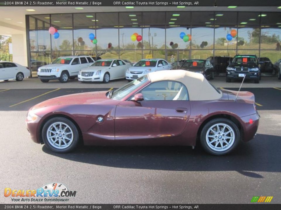 2004 BMW Z4 2.5i Roadster Merlot Red Metallic / Beige Photo #2