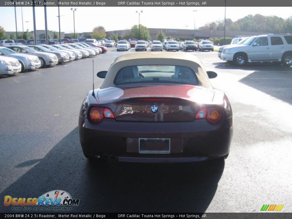 2004 BMW Z4 2.5i Roadster Merlot Red Metallic / Beige Photo #4