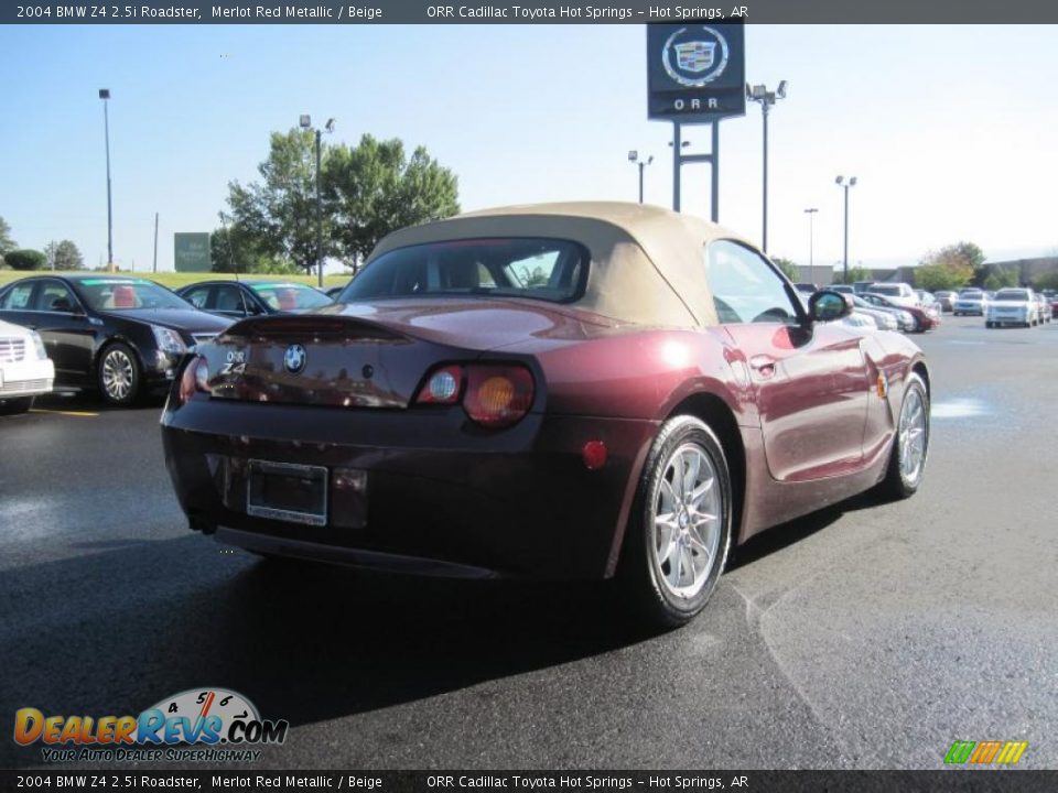 2004 BMW Z4 2.5i Roadster Merlot Red Metallic / Beige Photo #5