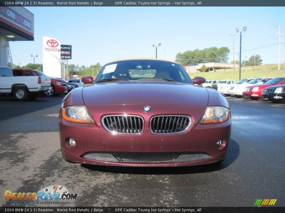 2004 BMW Z4 2.5i Roadster Merlot Red Metallic / Beige Photo #8