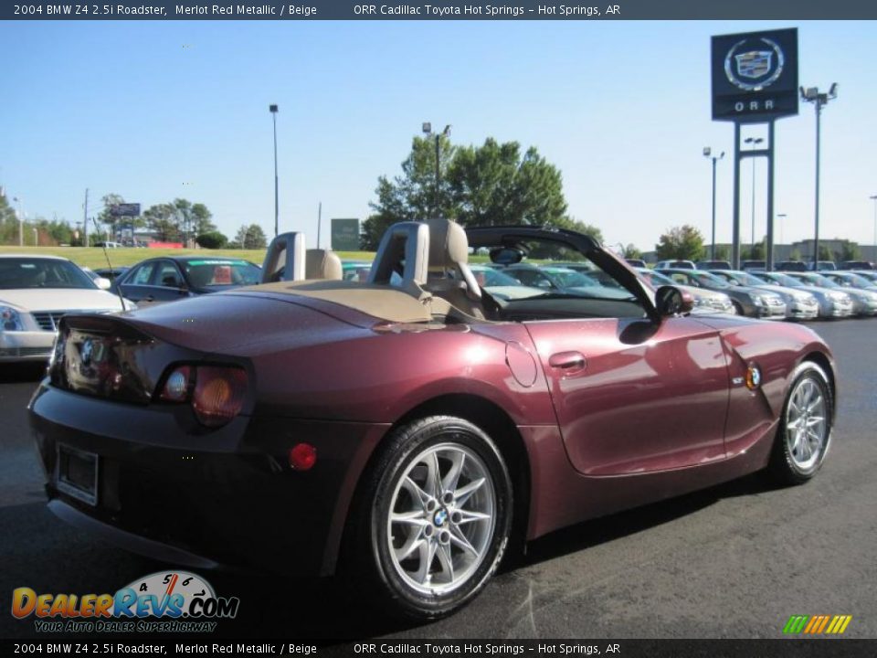 2004 BMW Z4 2.5i Roadster Merlot Red Metallic / Beige Photo #16