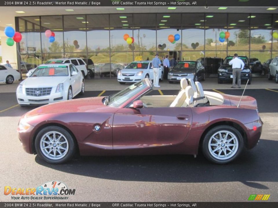 2004 BMW Z4 2.5i Roadster Merlot Red Metallic / Beige Photo #18