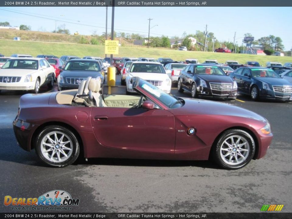 2004 BMW Z4 2.5i Roadster Merlot Red Metallic / Beige Photo #19