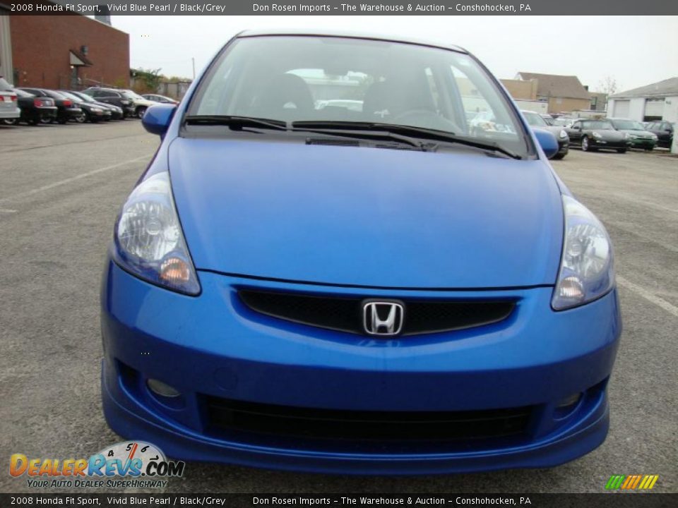 2008 Honda Fit Sport Vivid Blue Pearl / Black/Grey Photo #3