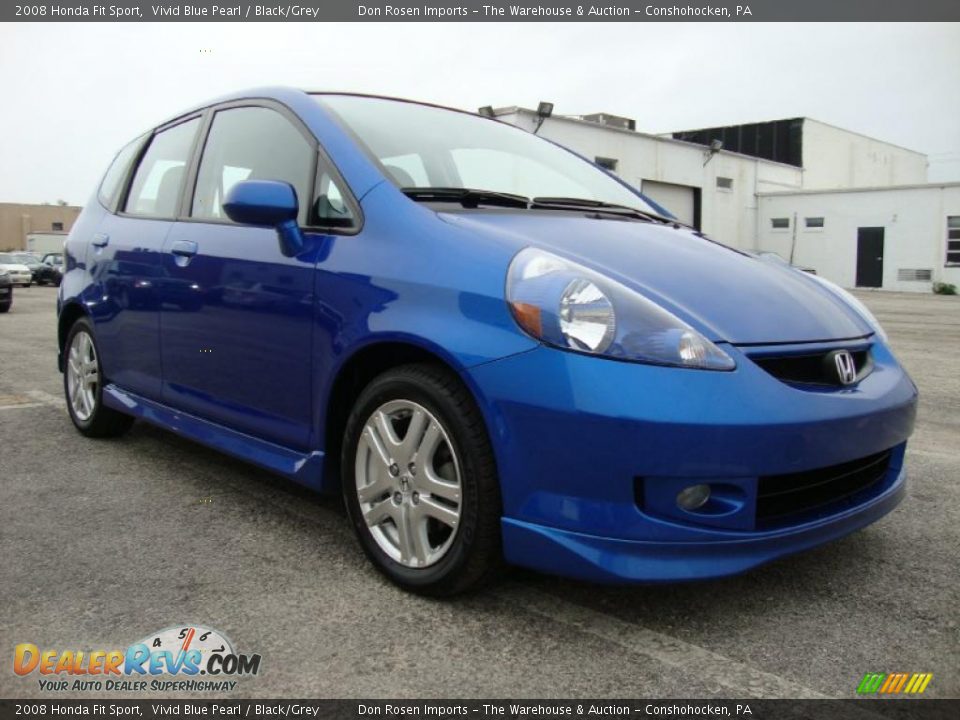 2008 Honda Fit Sport Vivid Blue Pearl / Black/Grey Photo #5