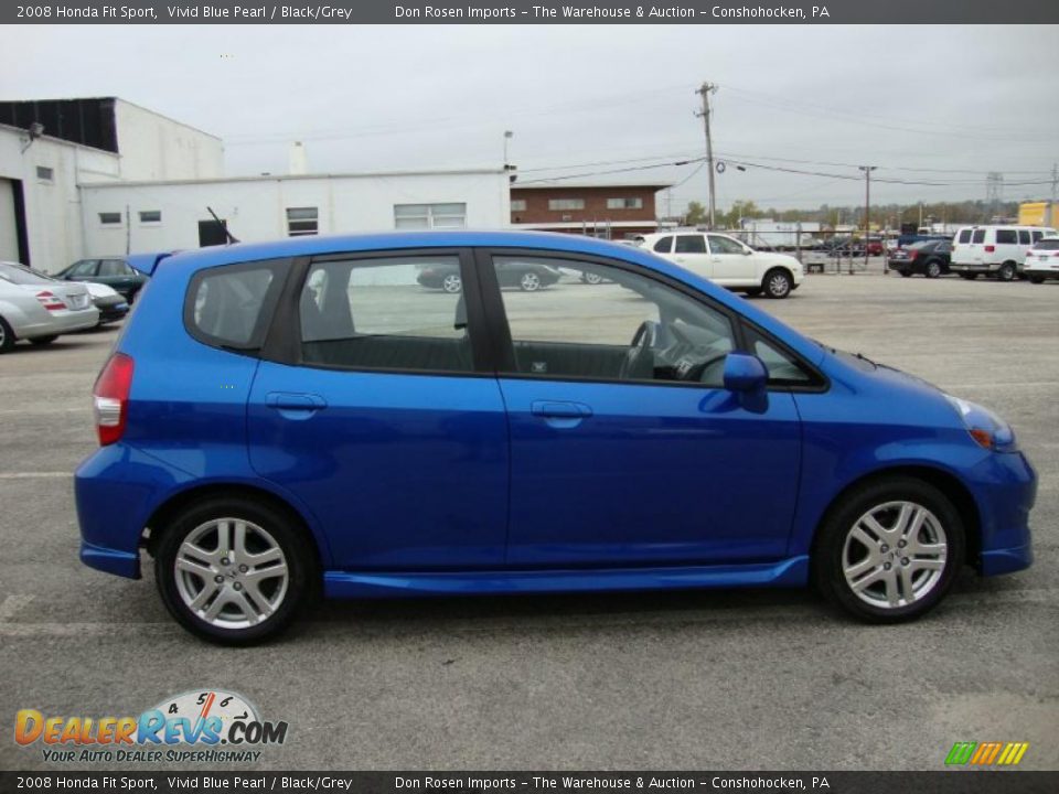 2008 Honda Fit Sport Vivid Blue Pearl / Black/Grey Photo #7