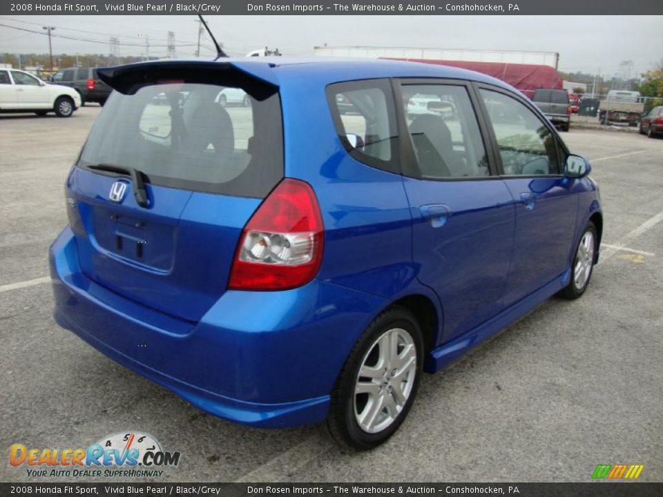 2008 Honda Fit Sport Vivid Blue Pearl / Black/Grey Photo #8