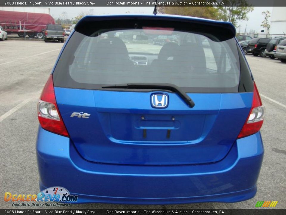 2008 Honda Fit Sport Vivid Blue Pearl / Black/Grey Photo #9