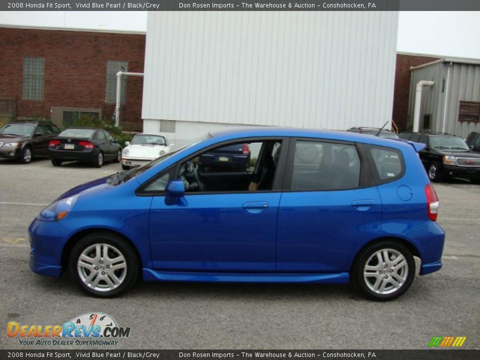 2008 Honda Fit Sport Vivid Blue Pearl / Black/Grey Photo #11