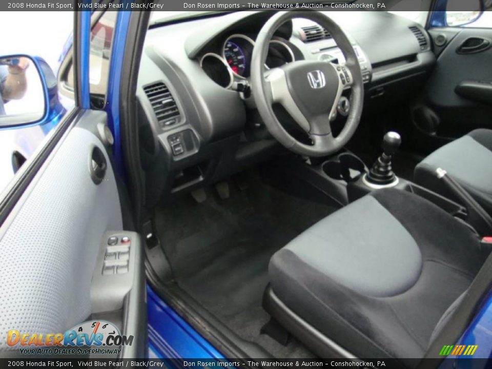 Black/Grey Interior - 2008 Honda Fit Sport Photo #13