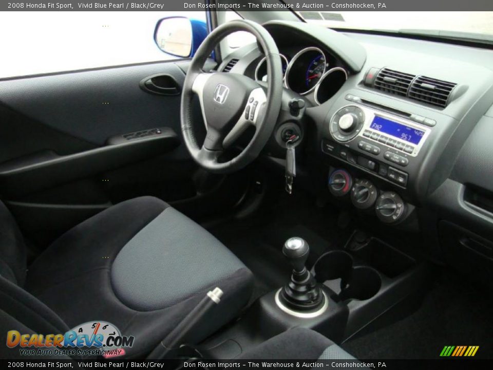 Black/Grey Interior - 2008 Honda Fit Sport Photo #19