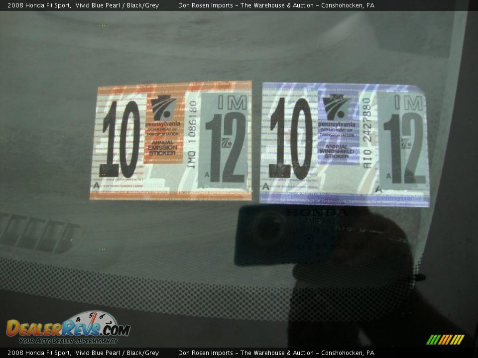 2008 Honda Fit Sport Vivid Blue Pearl / Black/Grey Photo #35