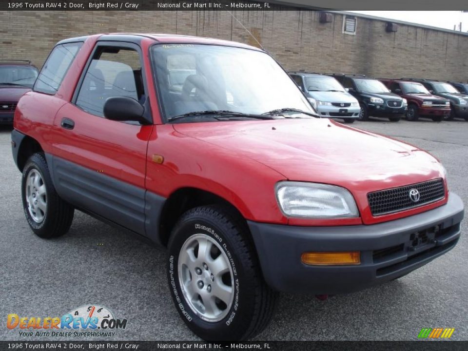 1996 Toyota RAV4 2 Door Bright Red / Gray Photo #3