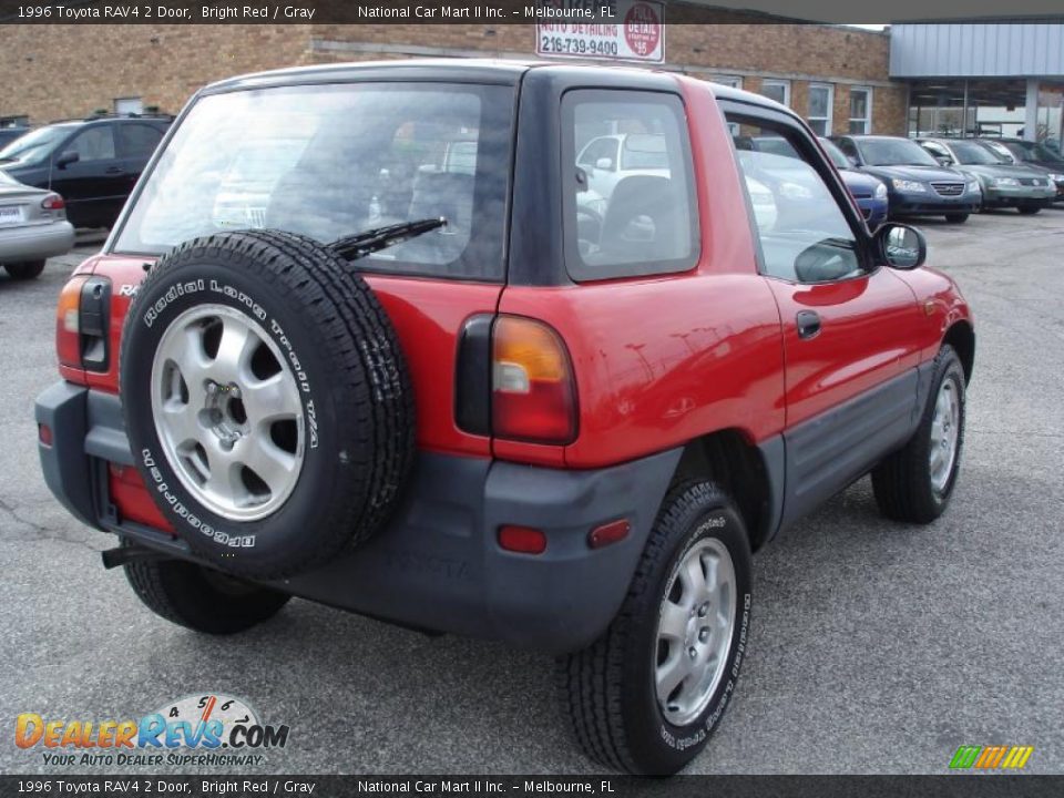 1996 Toyota RAV4 2 Door Bright Red / Gray Photo #4