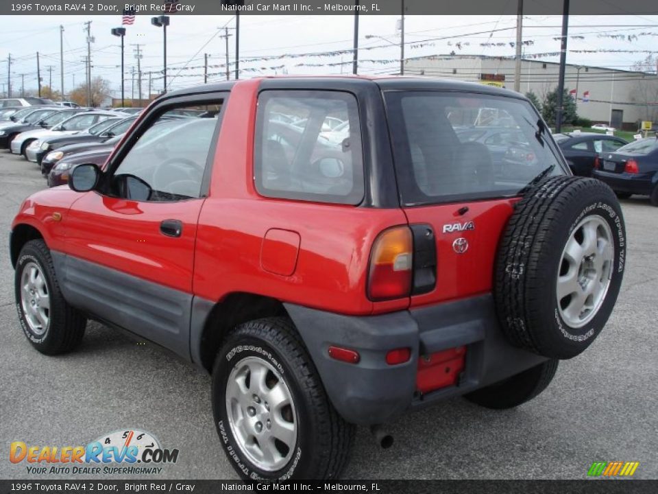 1996 Toyota RAV4 2 Door Bright Red / Gray Photo #5