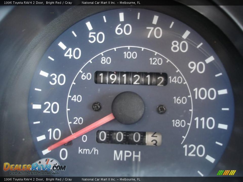 1996 Toyota RAV4 2 Door Bright Red / Gray Photo #14