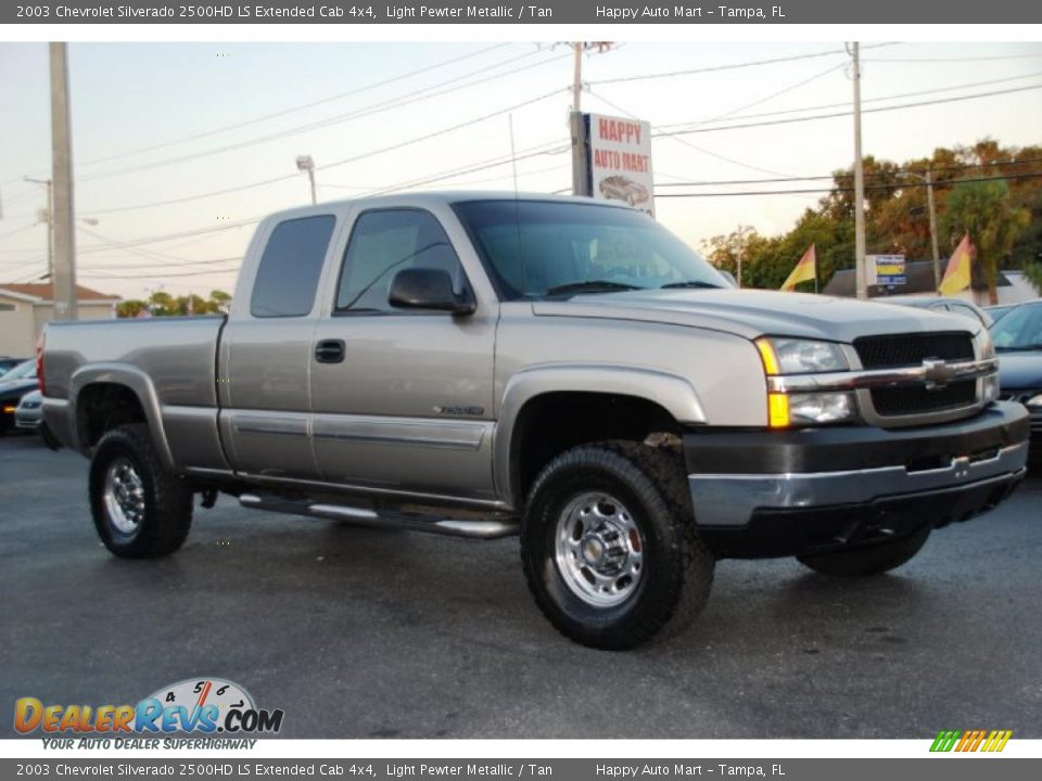 2003 Chevrolet Silverado 2500HD LS Extended Cab 4x4 Light Pewter Metallic / Tan Photo #4