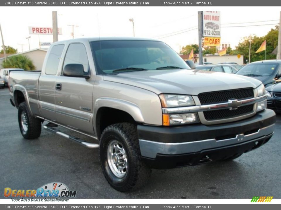 2003 Chevrolet Silverado 2500HD LS Extended Cab 4x4 Light Pewter Metallic / Tan Photo #5