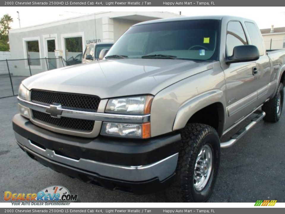 2003 Chevrolet Silverado 2500HD LS Extended Cab 4x4 Light Pewter Metallic / Tan Photo #6
