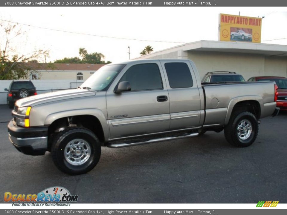 2003 Chevrolet Silverado 2500HD LS Extended Cab 4x4 Light Pewter Metallic / Tan Photo #7