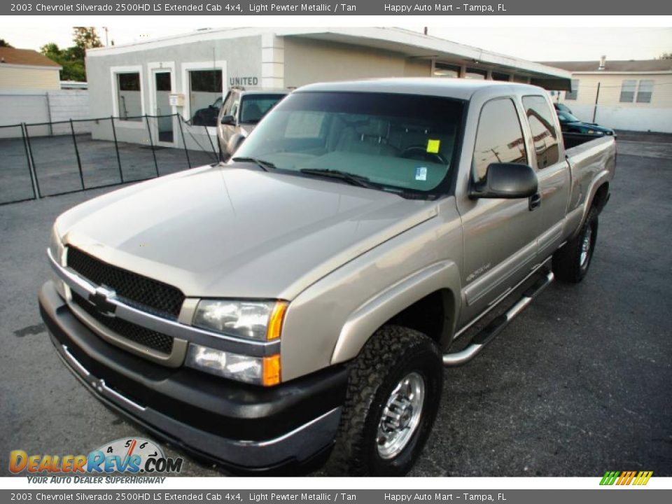 2003 Chevrolet Silverado 2500HD LS Extended Cab 4x4 Light Pewter Metallic / Tan Photo #8