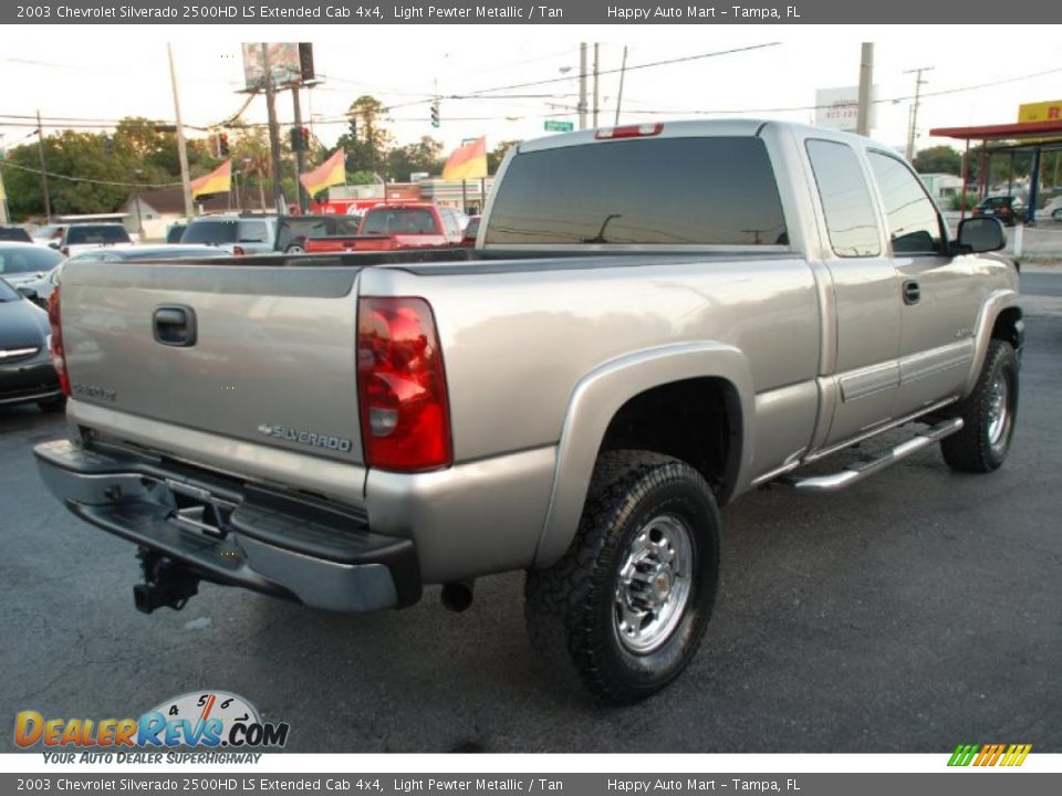 2003 Chevrolet Silverado 2500HD LS Extended Cab 4x4 Light Pewter Metallic / Tan Photo #13
