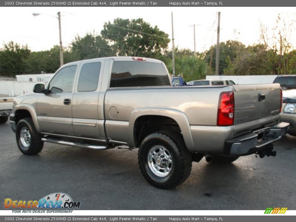 2003 Chevrolet Silverado 2500HD LS Extended Cab 4x4 Light Pewter Metallic / Tan Photo #14