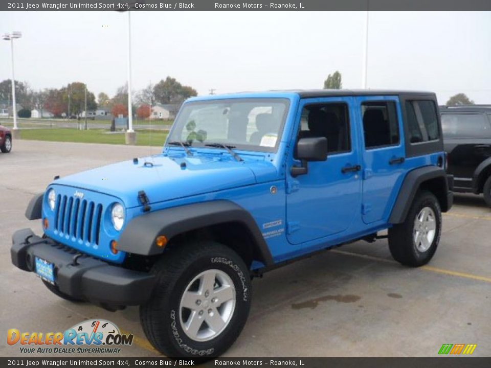 2011 Jeep Wrangler Unlimited Sport 4x4 Cosmos Blue / Black Photo #5