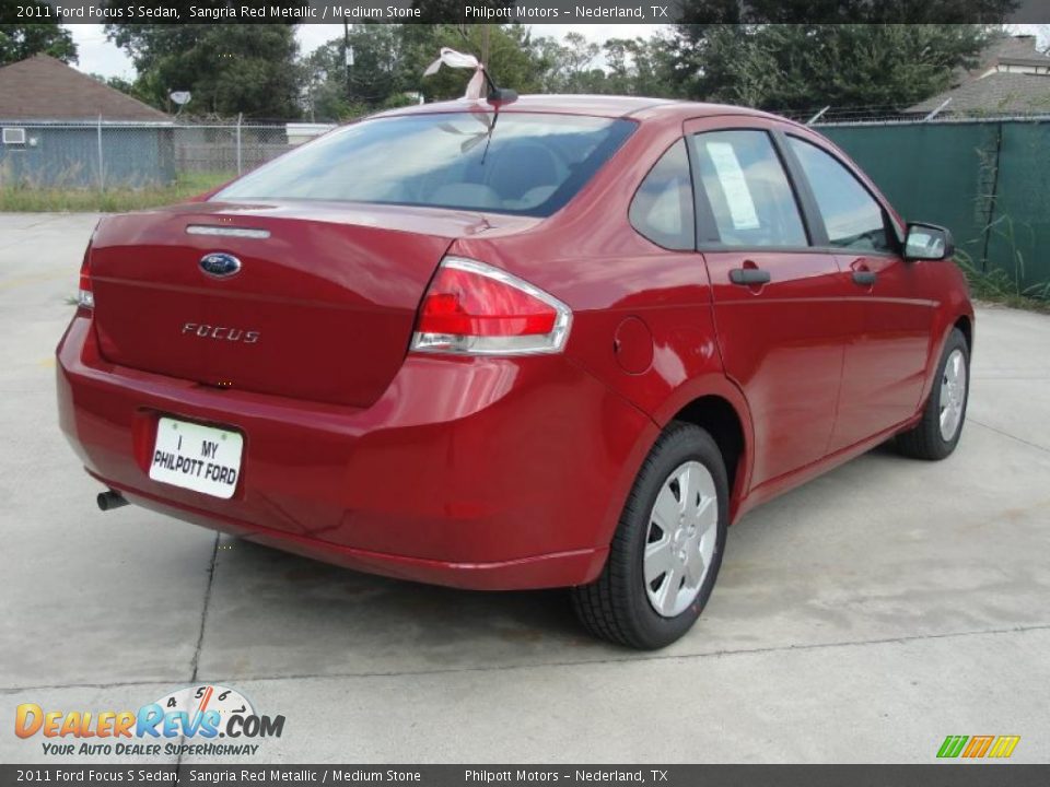 2011 Ford Focus S Sedan Sangria Red Metallic / Medium Stone Photo #3