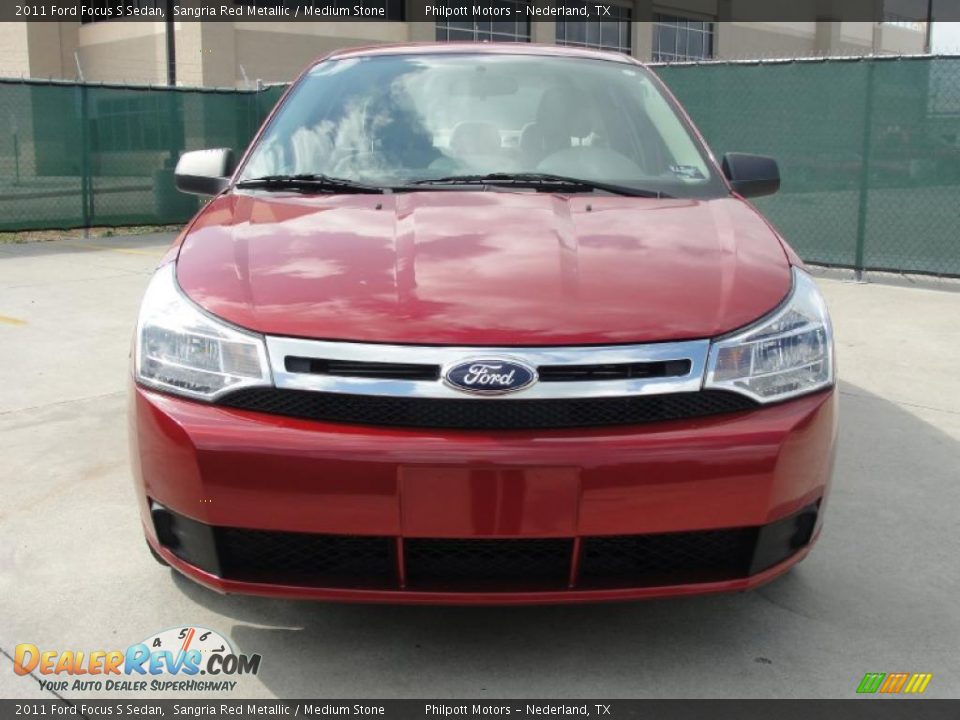 2011 Ford Focus S Sedan Sangria Red Metallic / Medium Stone Photo #8