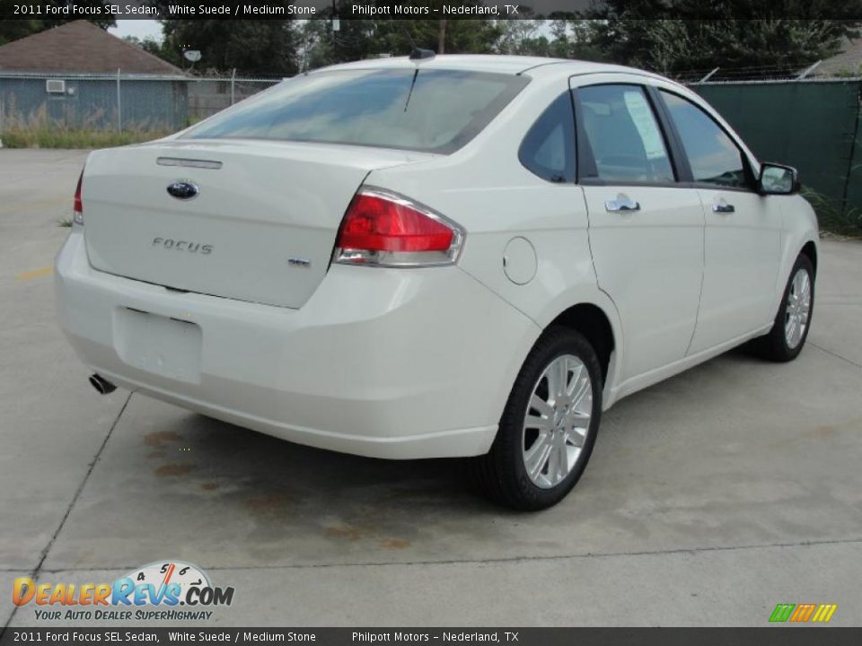 2011 Ford Focus SEL Sedan White Suede / Medium Stone Photo #3