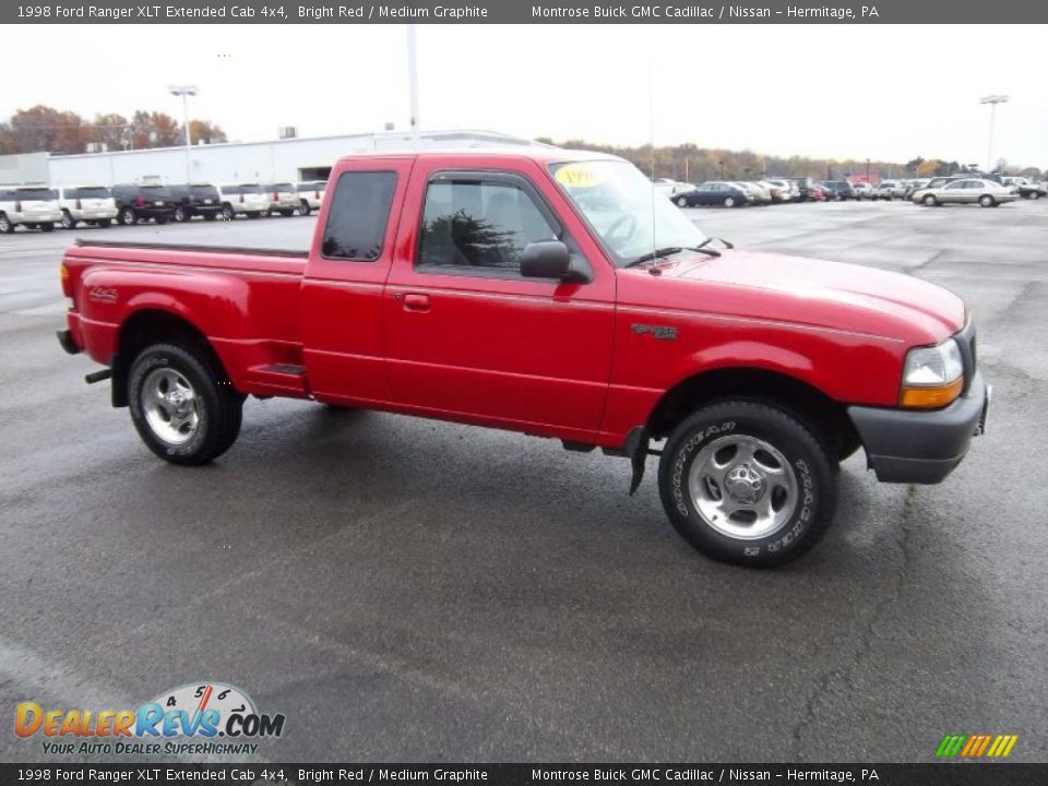 1998 Ford Ranger XLT Extended Cab 4x4 Bright Red / Medium Graphite Photo #6