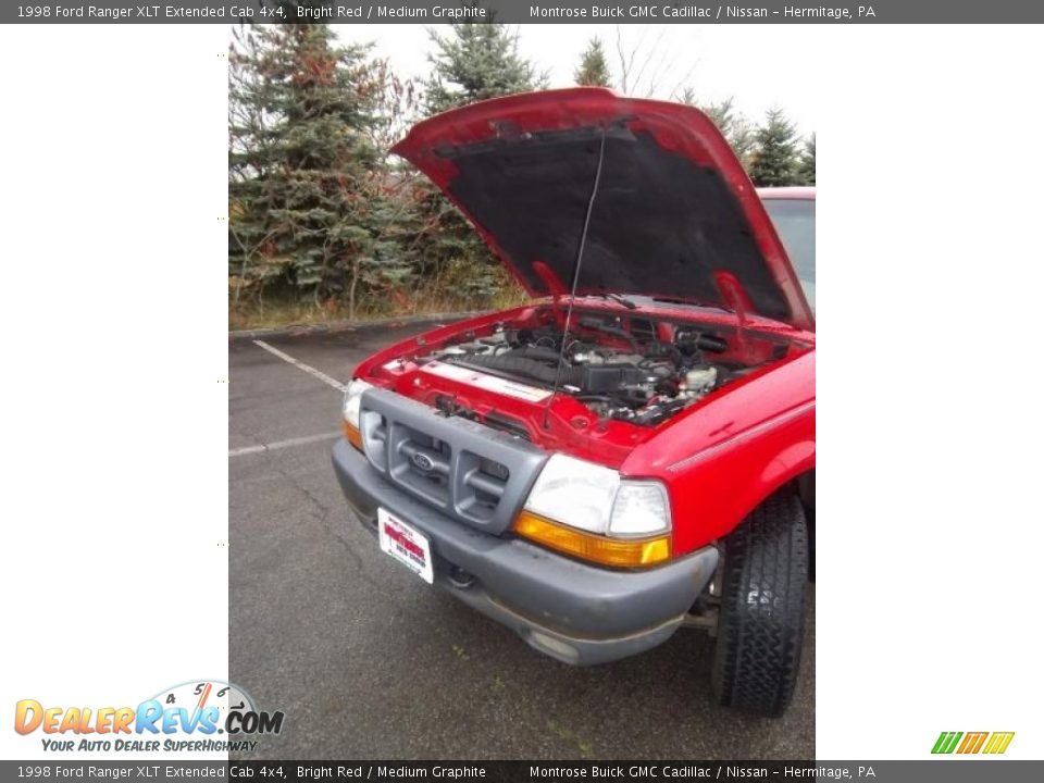 1998 Ford Ranger XLT Extended Cab 4x4 Bright Red / Medium Graphite Photo #15