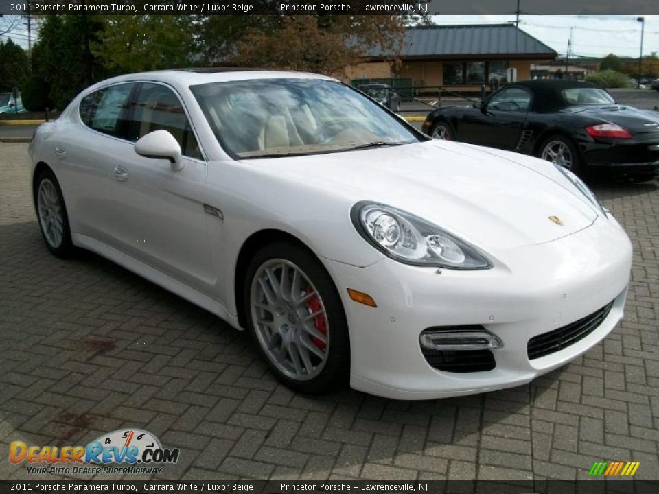 2011 Porsche Panamera Turbo Carrara White / Luxor Beige Photo #3