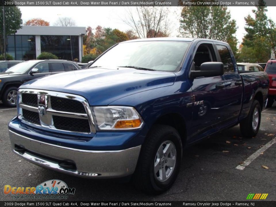 2009 Dodge Ram 1500 SLT Quad Cab 4x4 Deep Water Blue Pearl / Dark Slate/Medium Graystone Photo #1