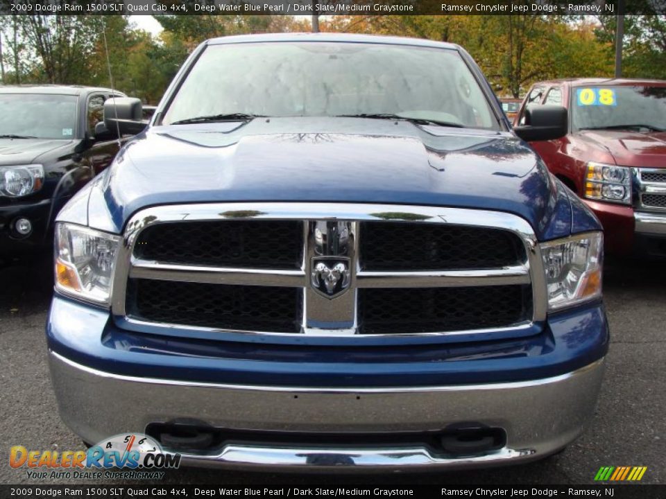 2009 Dodge Ram 1500 SLT Quad Cab 4x4 Deep Water Blue Pearl / Dark Slate/Medium Graystone Photo #2