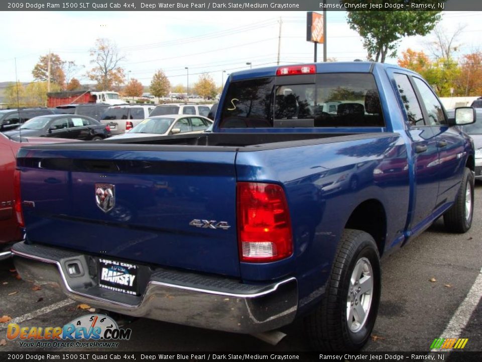 2009 Dodge Ram 1500 SLT Quad Cab 4x4 Deep Water Blue Pearl / Dark Slate/Medium Graystone Photo #4